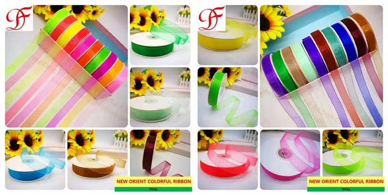 Factory OEM Printing Grosgrain Satin Ribbon Petersham Gingham, Sheer Organza Ribbon Gingham Taffeta Metallic Ribbon for Bows/Gifts