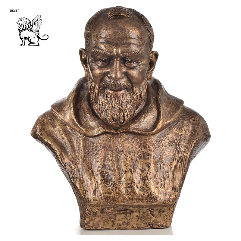 Factory Price Home Religious Decoration Sculpture Pedre Pio in Petrercina Bust Bronze Statue Bfsb-25