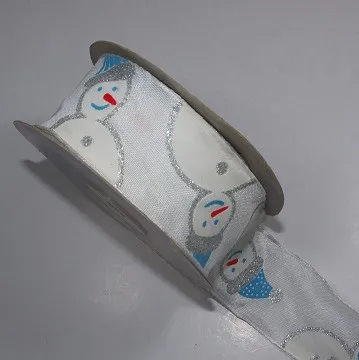 Factory Wholesale ODM/OEM Printed with Logo Organza Ribbon Nylon Sheer for Gift Webbing Christmas Manufacture Supplier