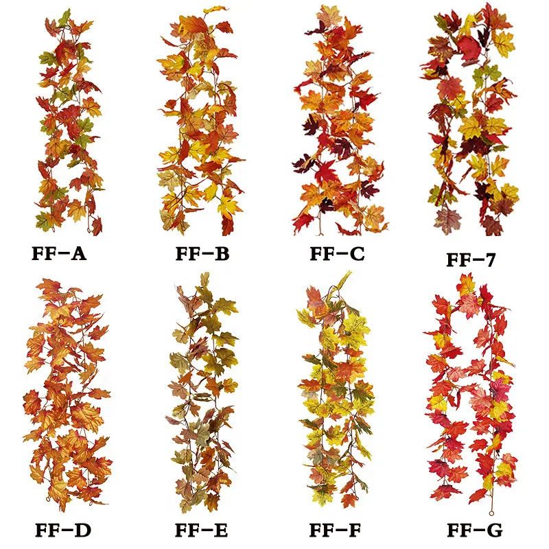 Fall Garland Maple Leaf 5.9FT/Piece Hanging Vine Garland Artificial Autumn Foliage Garland Thanksgiving Decor for Home Wedding Fireplace Party Christmas