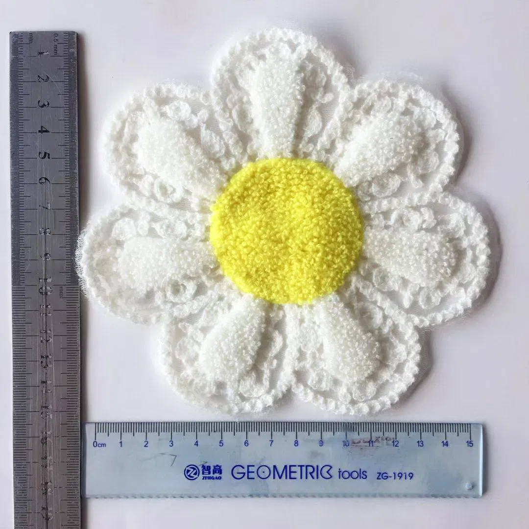 Fancy Cartoon Flower Figure Mesh Fabric Patch