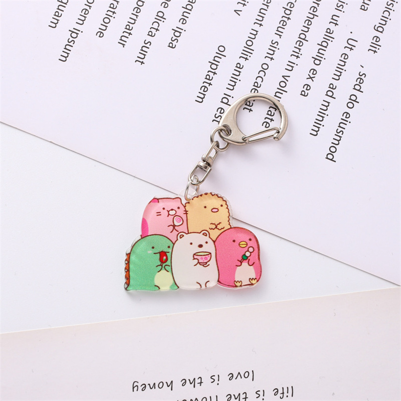 Fashion Gifts Animal Key Chain Anime Around The Secondary Charm Custom Schoolbag Decoration Acrylic Keychain