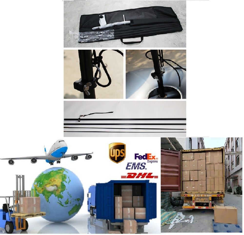 Fiberglass Poles Stainless Steel Base Knitted Carry Bag Feather Banner Flag