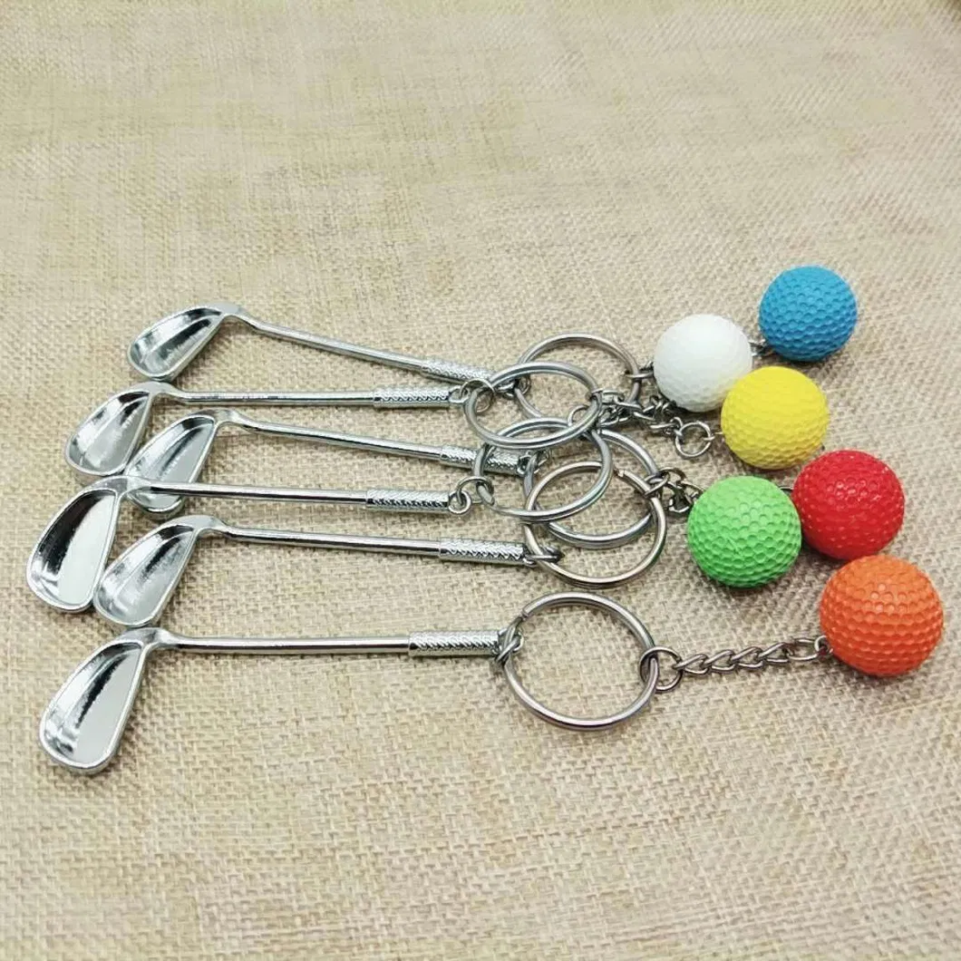 Five Color Carton Golf Keychain