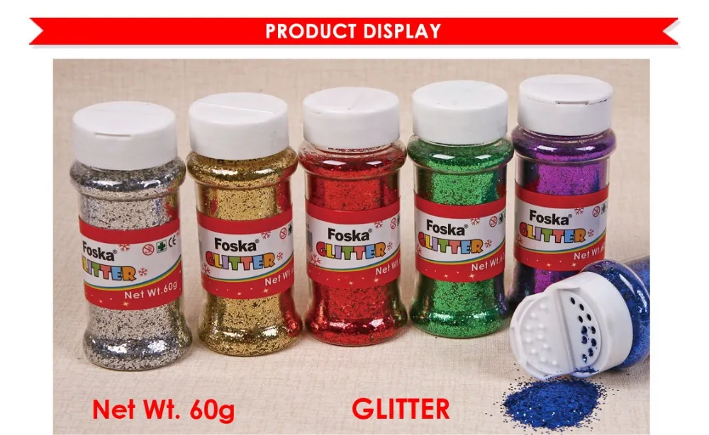 Foska Hot Bottle Packing Colorful Decoration Cosmetic Glitter
