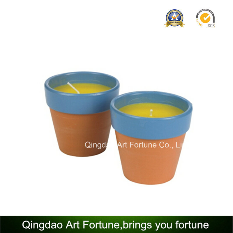 Garden Glass Lantern with Citronella Candle for Outdoor and Garden
