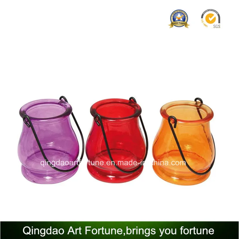 Garden Glass Lantern with Citronella Candle for Outdoor and Garden