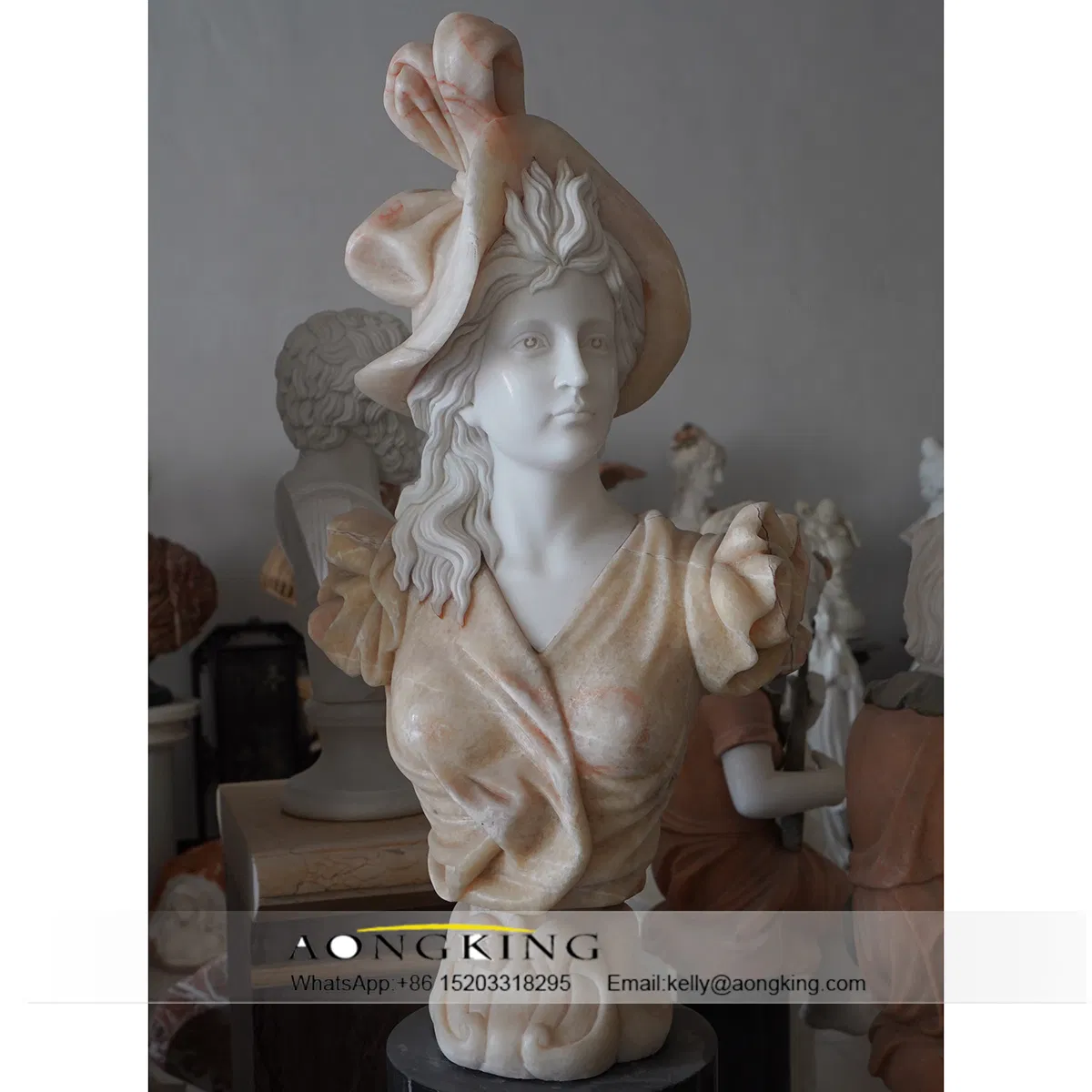 Greek Beauty Goddess Aphrodite Marble Garden Bust Decoration
