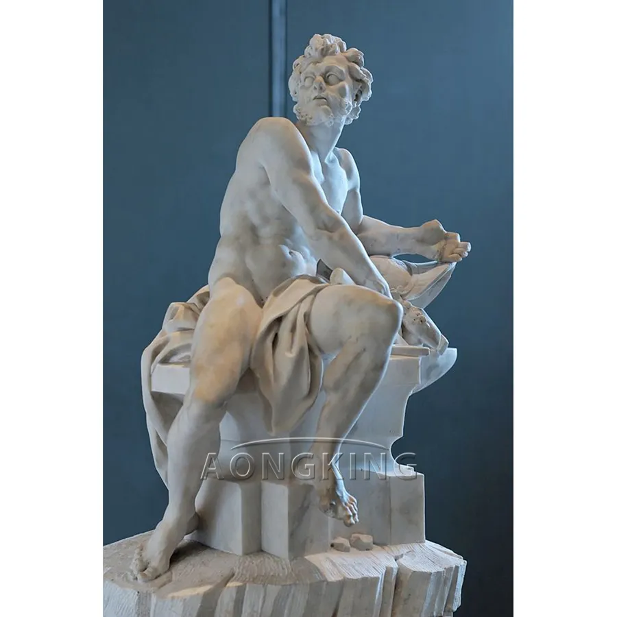 Greek God of Blacksmiths Marble Vulcan Statue