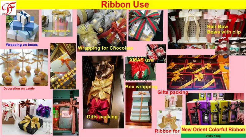 Grosgrain/Pethersham Satin Korea Shinning Organza/Sheer Twill, Metallic, Herringbone Ribbon for Bows/Decoration/Xmas/Wrap/Garments Accessories/Christmas