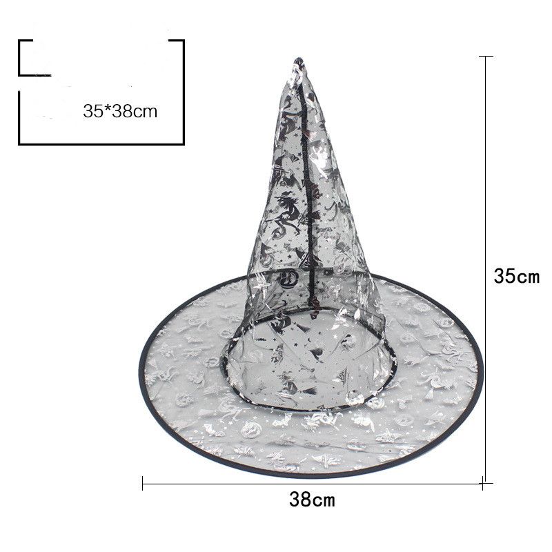 Halloween Cap Single Layer Bronzing Gauze Hat Children Adult Wizard Hat