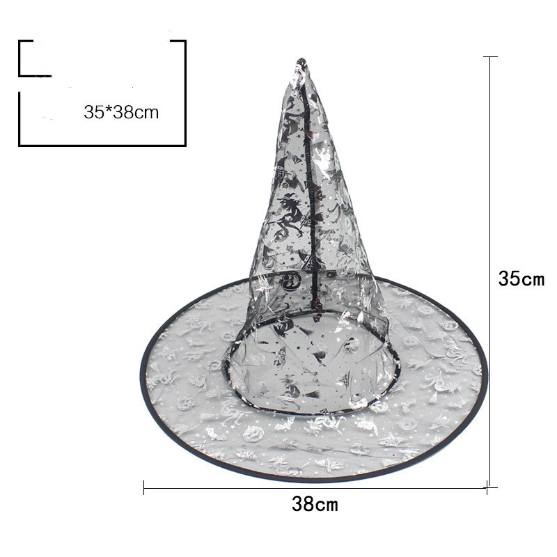 Halloween Cap Single Layer Bronzing Gauze Hat Children Adult Wizard Hat