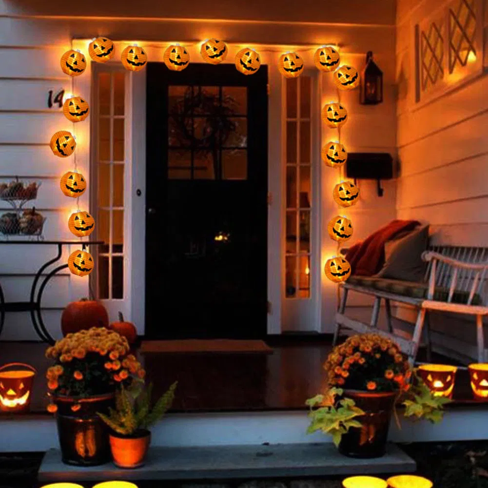 Halloween LED Fairy String Lights Pumpkins Spiders Skeleton Decor 1.3m