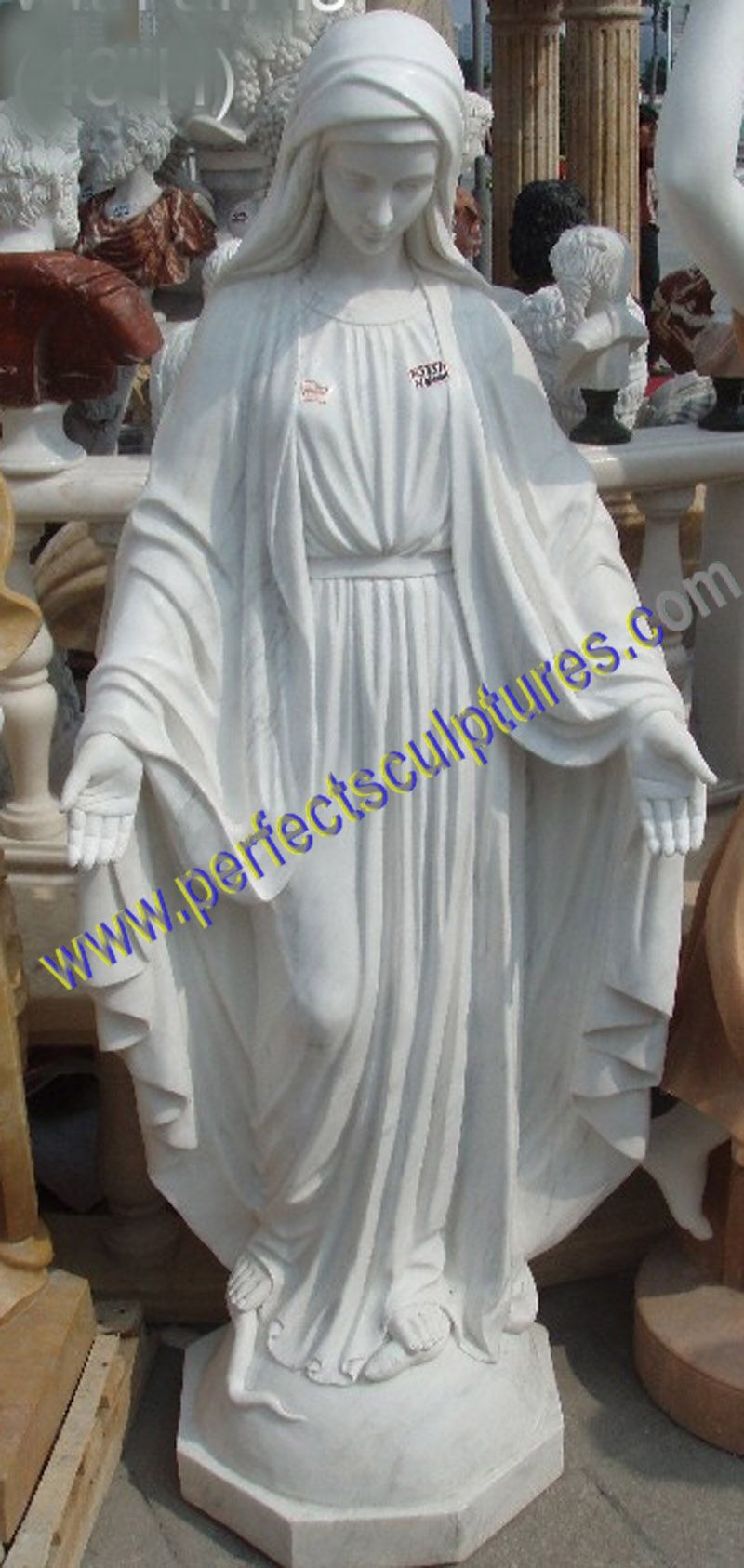Hand Carved Religious Sculpture Natural White Marble Jesus Statue for Church (SY-X1498)