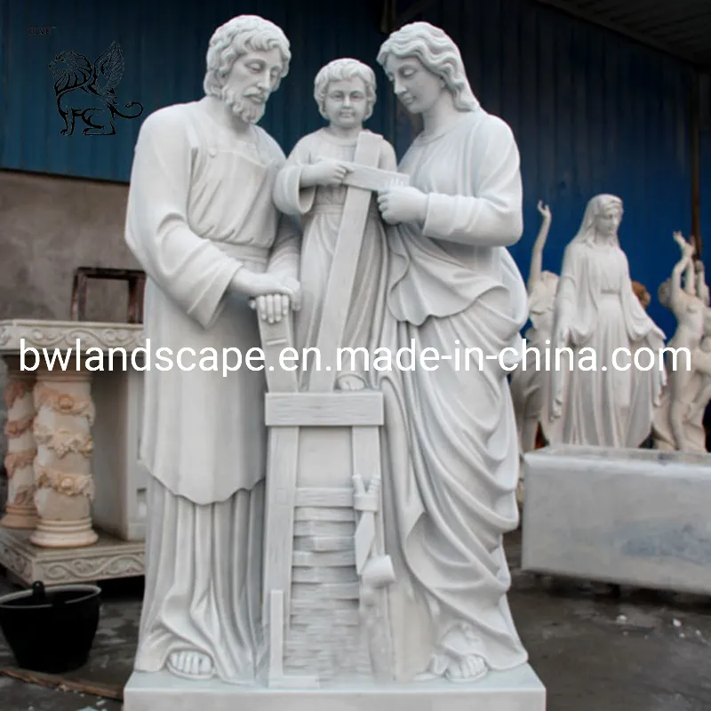 Hand Carving Marble Religious Sculpture Holy Family Statue Supplier Msd-24