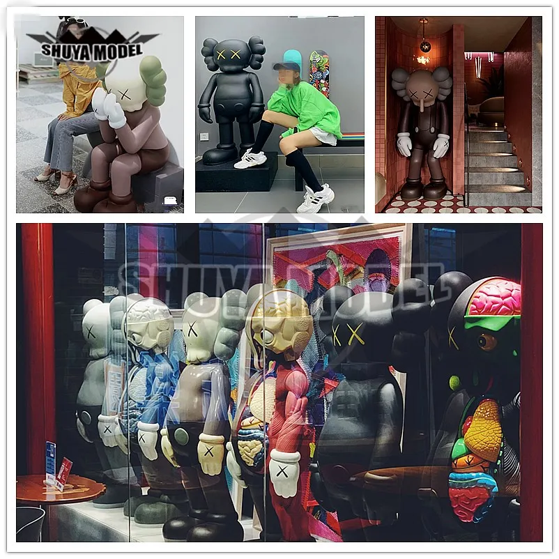 Hand Crafted Good Quality Electroplate Street Pop Art Shopping Mall Decoration Kaw Rabbit Statue
