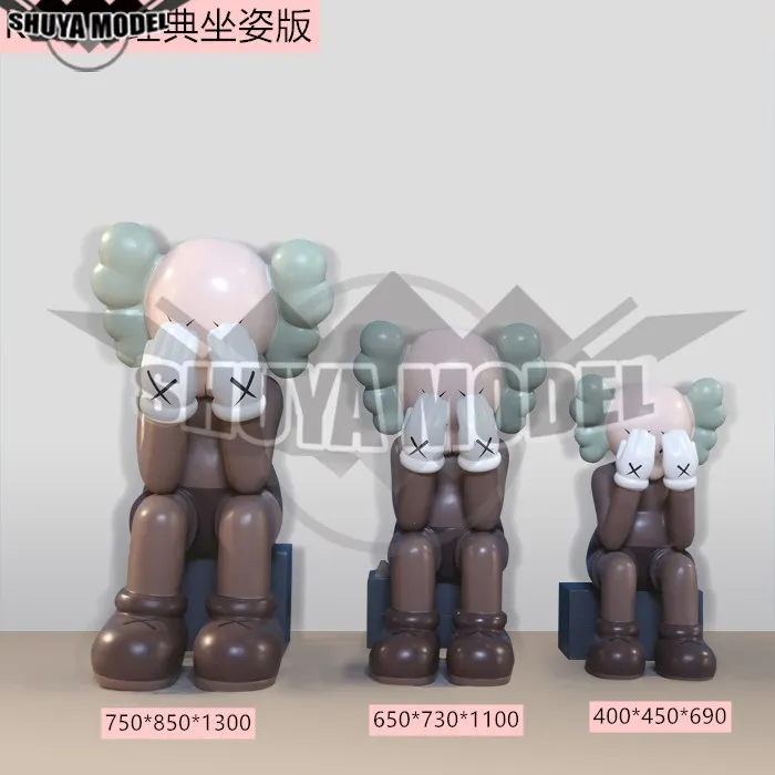 Hand Crafted Good Quality Electroplate Street Pop Art Shopping Mall Decoration Kaw Rabbit Statue