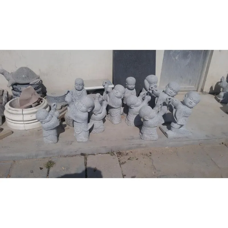 Handmade Little Monk Stone Statue Figure Carving Stone Figures for Garden Decoration