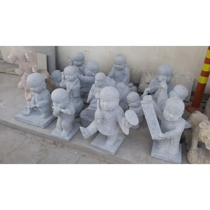 Handmade Little Monk Stone Statue Figure Carving Stone Figures for Garden Decoration