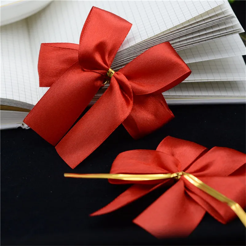 Handwork Satin Ribbon Bow with Wire for Candies