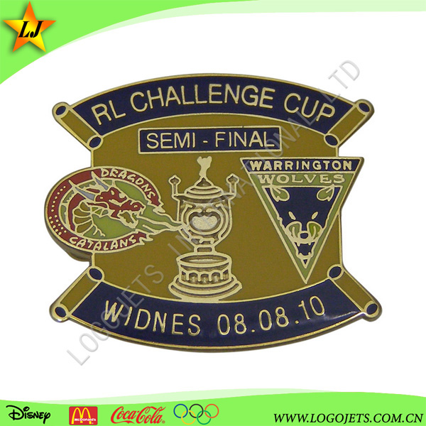 High Quality Custom Brass Stamped Hard Enamel Match Lapel Pin