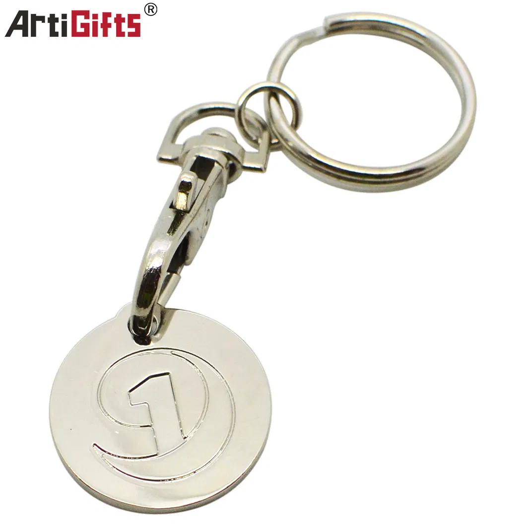 High Quality Metal Trolley Coin with Debossed Logo