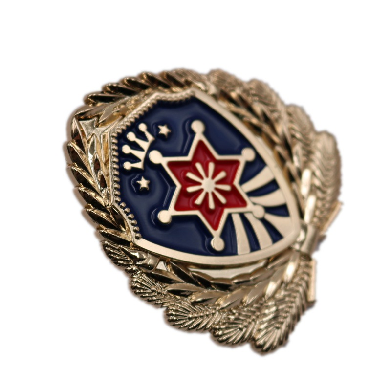 High Quality Personalized Custom Metal Zinc Alloy Embossed 3D Enamel Military Sheriff Security Chaplain Badge