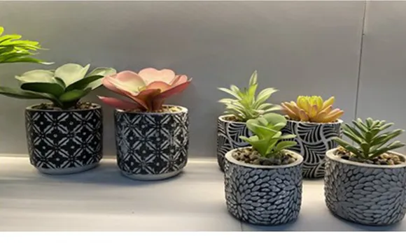 High Quality with Artistic Flowerpot PE Meaty Plant Appearance, Used for Interior Decoration
