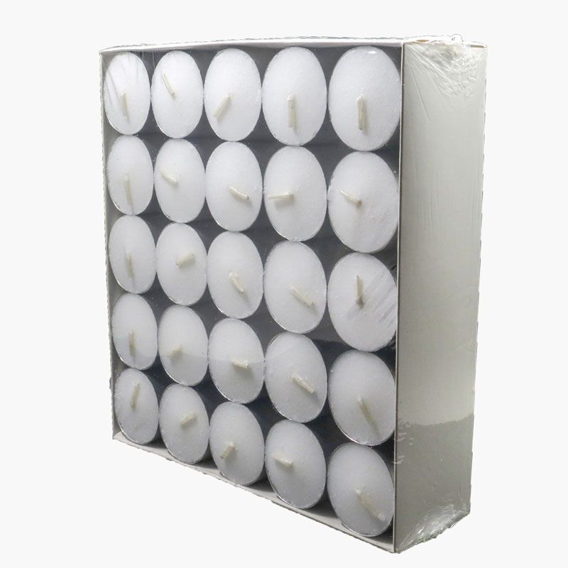 Home Decoration 4 Hours Burning Unscented Tealight Candles with Straight Aluminum Box Holder