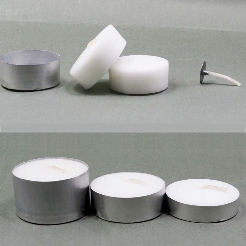 Home Decoration 4 Hours Burning Unscented Tealight Candles with Straight Aluminum Box Holder