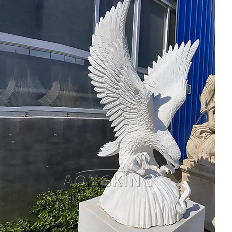 Home Decoration Marble Eagle Falcon Statue for Sale