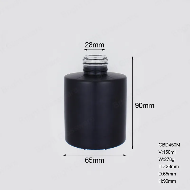 Home Fragrance 150ml Reed Diffuser Bottle Set with Wood Lid Glass Wholesale