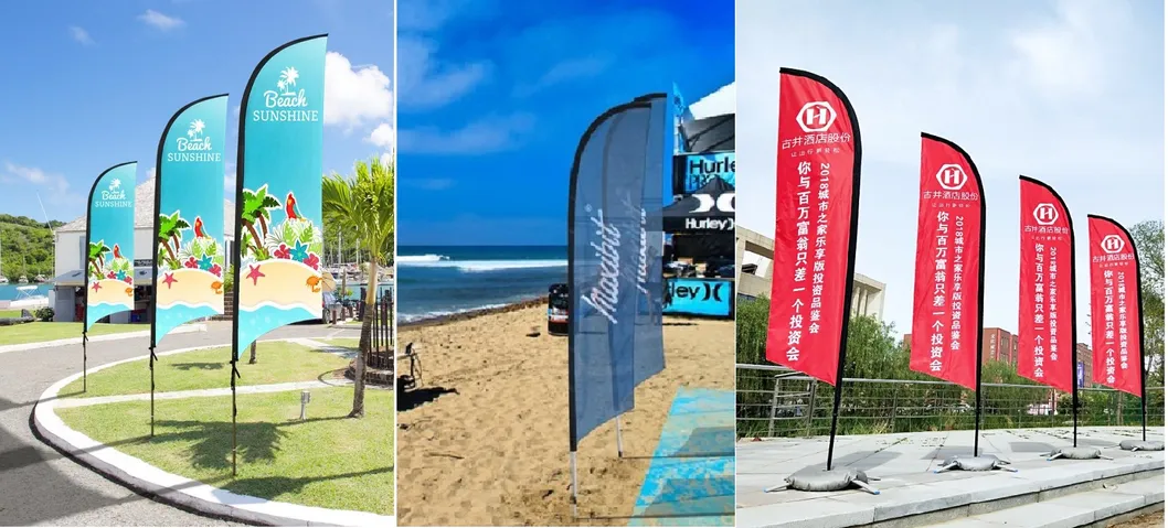 Hot Selling Printing Polyester Ad Equipment Display Teardrop Beach Cheap Feather Flag