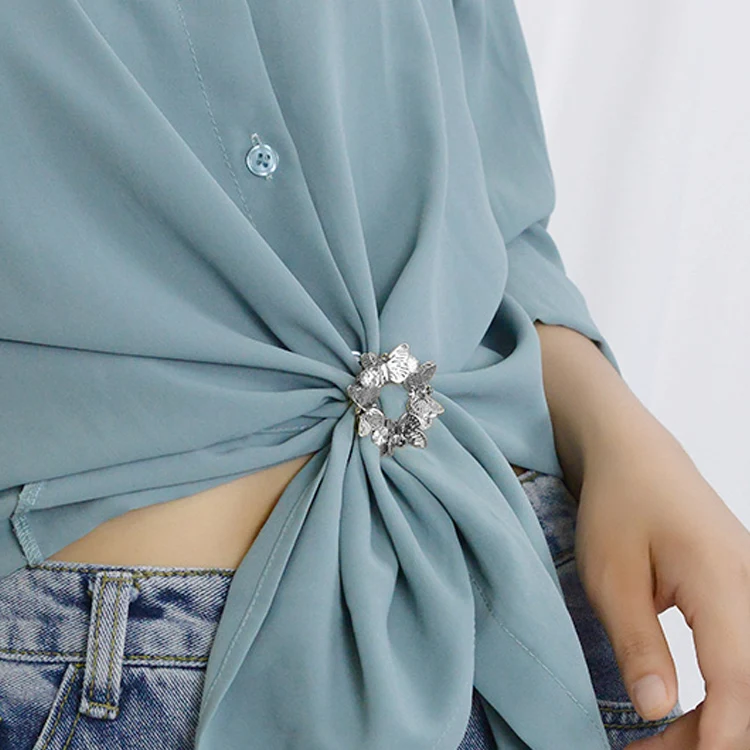 Butterfly Scarf Button Brooch