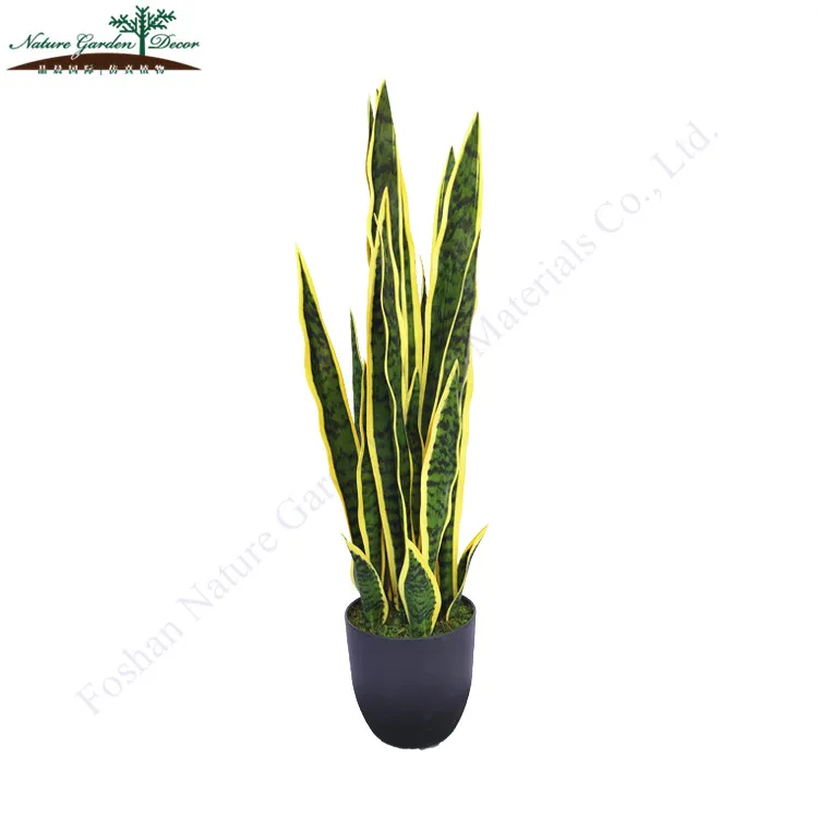 Indoor Fake Tropical Decoration Bonsai Yellow Snake Plant Artificial Plant