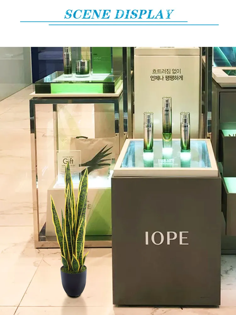 Indoor Fake Tropical Decoration Bonsai Yellow Snake Plant Artificial Plant