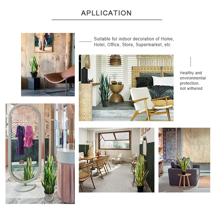 Indoor Fake Tropical Decoration Bonsai Yellow Snake Plant Artificial Plant