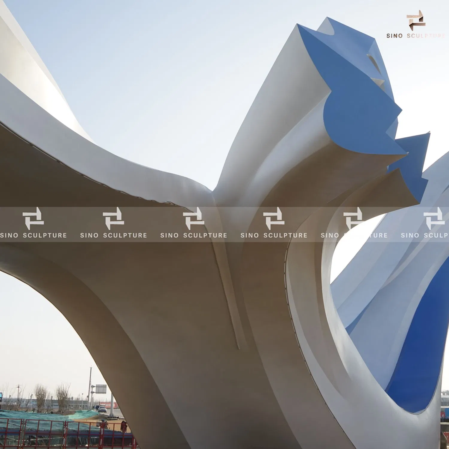 Lacquer Coated Stainless Steel Landmark Sculpture