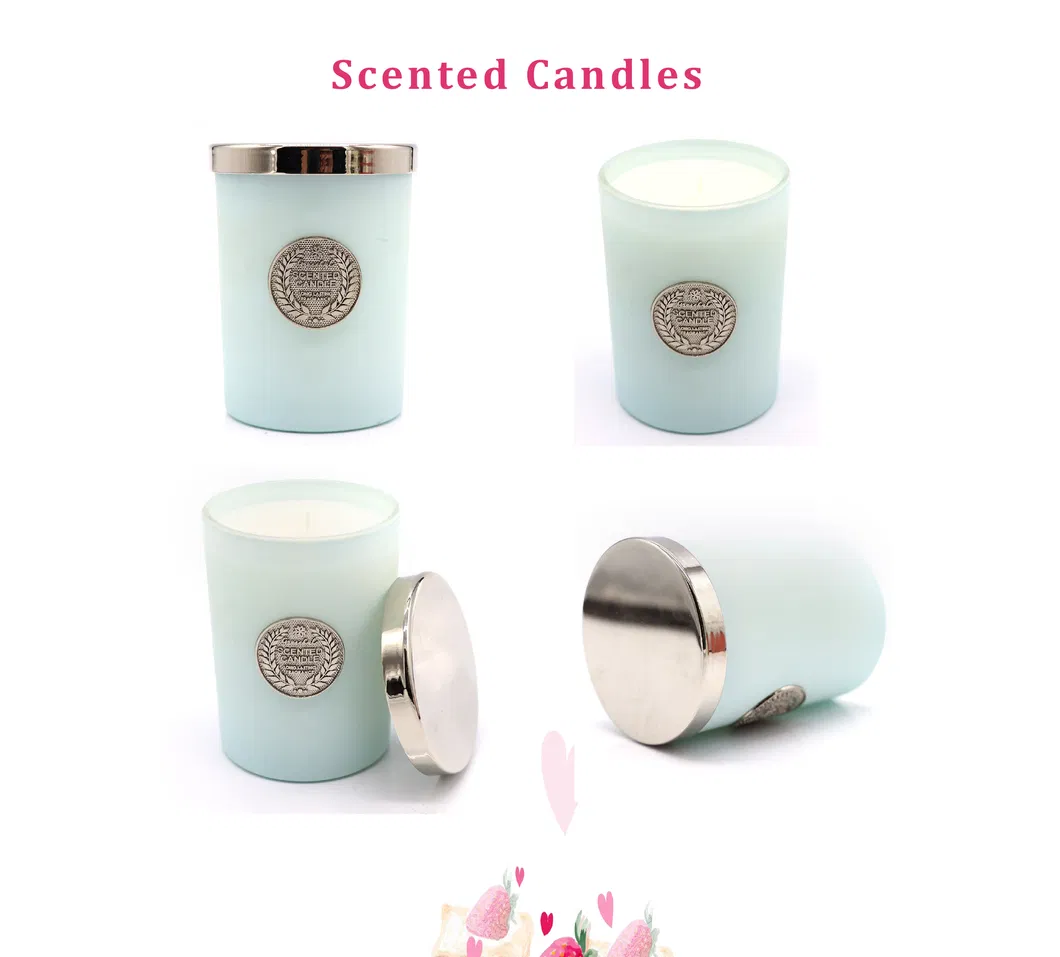 Large Glass Jar Natural Soy Wax Scented Candle with Lid