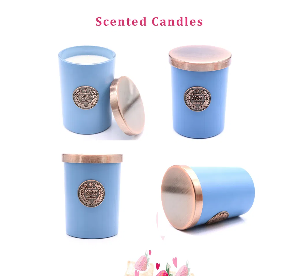 Large Glass Jar Natural Soy Wax Scented Candle with Lid