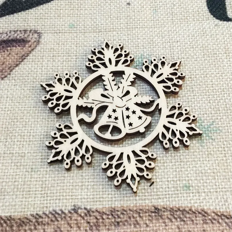 Laser Crafts Wood Christmas Tree Ornaments Hanging Snowflake Ornaments