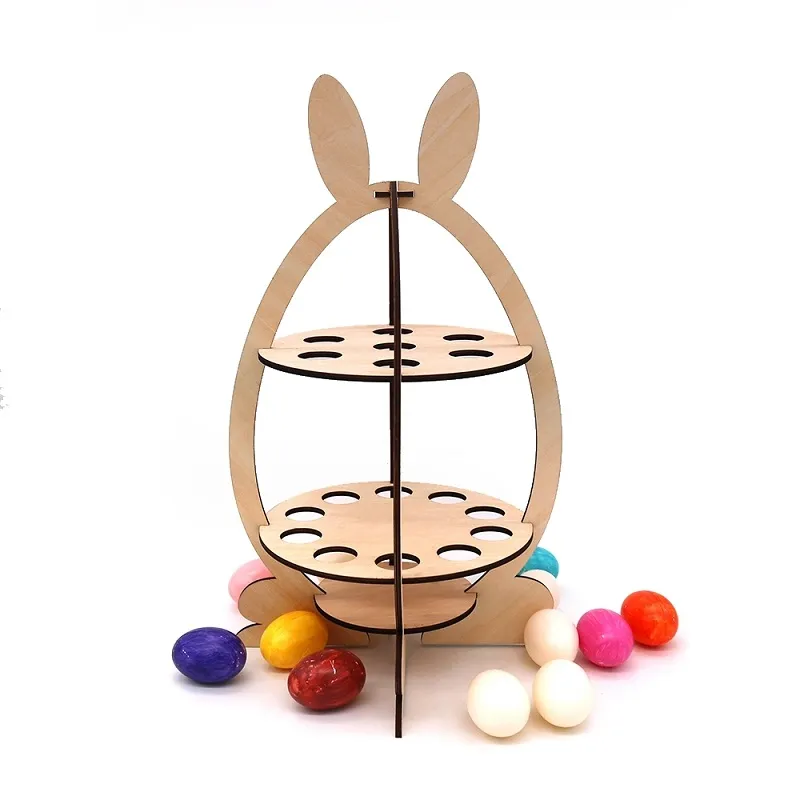 Laser Cut Wood Easter Day Bunny Decor Ornaments