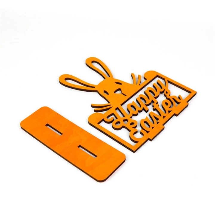 Laser Cut Wood Easter Day Bunny Decor Ornaments