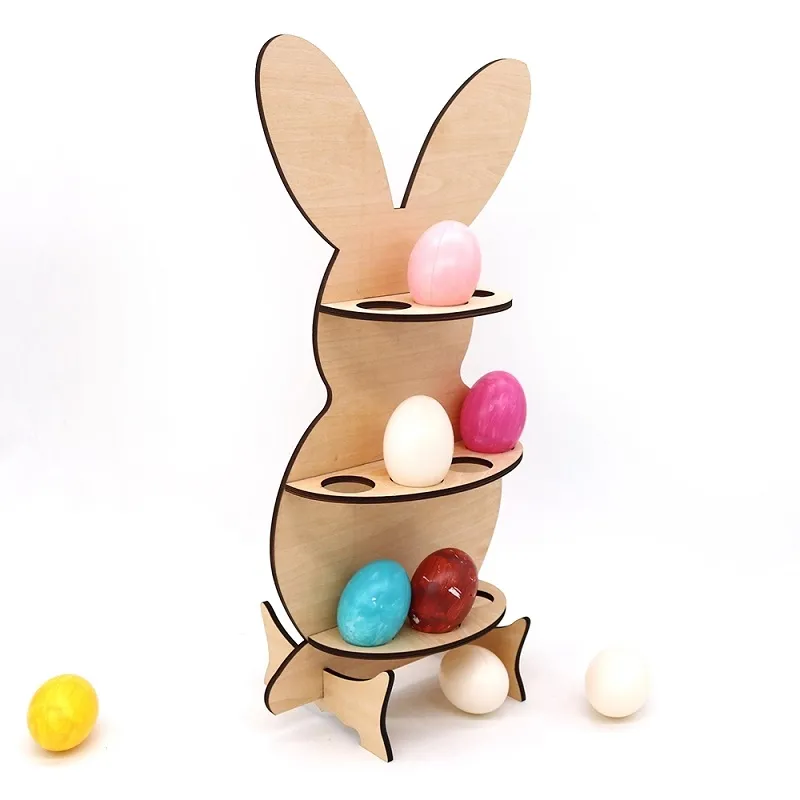 Laser Cut Wood Easter Day Bunny Decor Ornaments