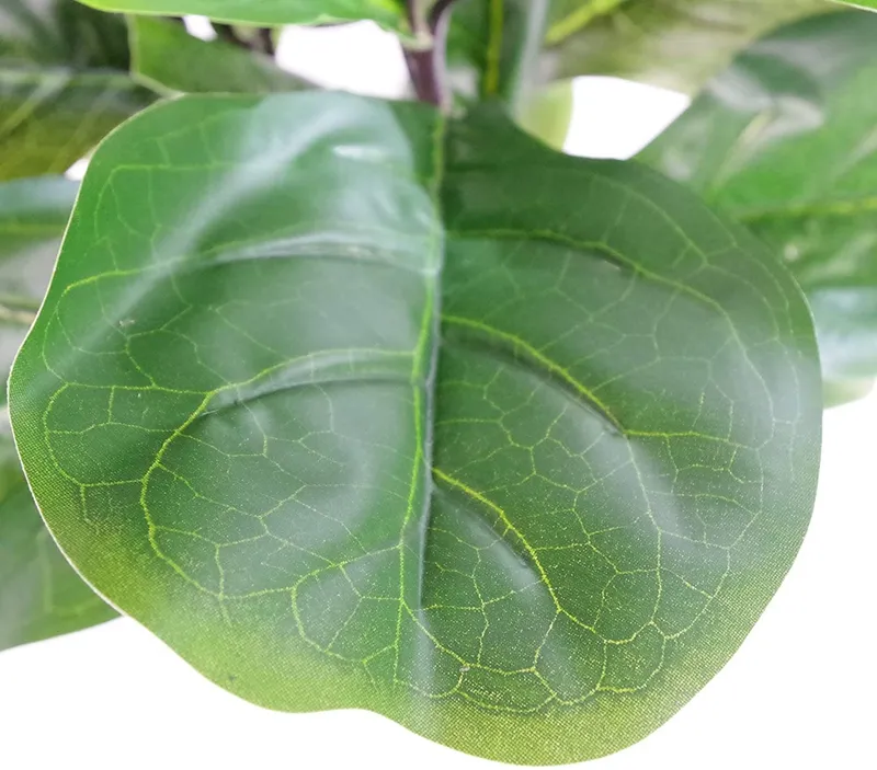 Leaf Design UK Artificial Plant Fiddle Fig Tree Black Plastic Pot, Green, 120cm