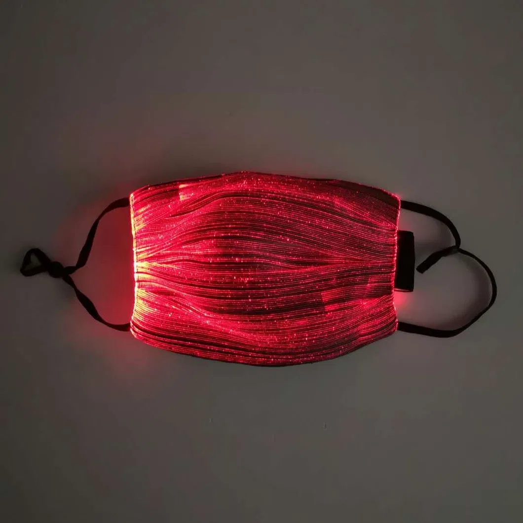 LED Light up Face Mask 7 Color Lights Change USB Rechargeable LED Mask for Christmas Party Festival Dancing LED Rave Mask