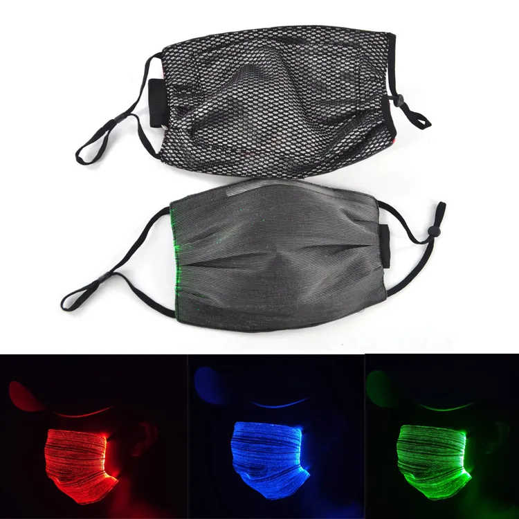 LED Light up Face Mask 7 Color Lights Change USB Rechargeable LED Mask for Christmas Party Festival Dancing LED Rave Mask