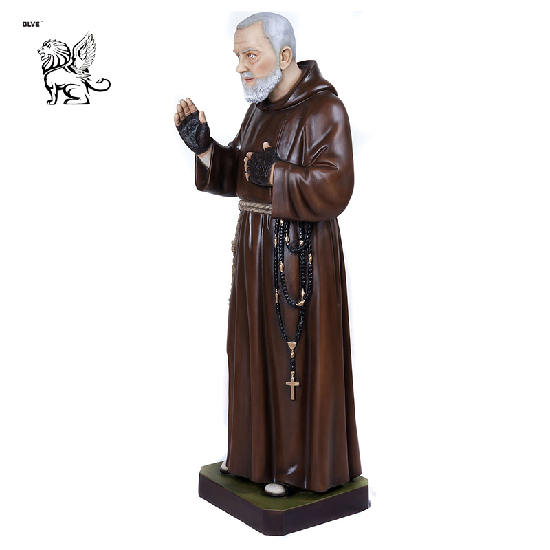 Life Size Church Colored Decoration Resin Statue Father Pio Fiberglass Sculpture Fsb-18