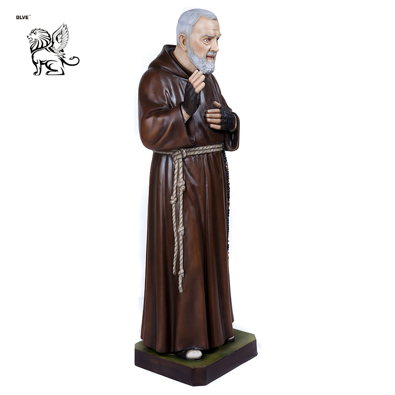Life Size Church Colored Decoration Resin Statue Father Pio Fiberglass Sculpture Fsb-18