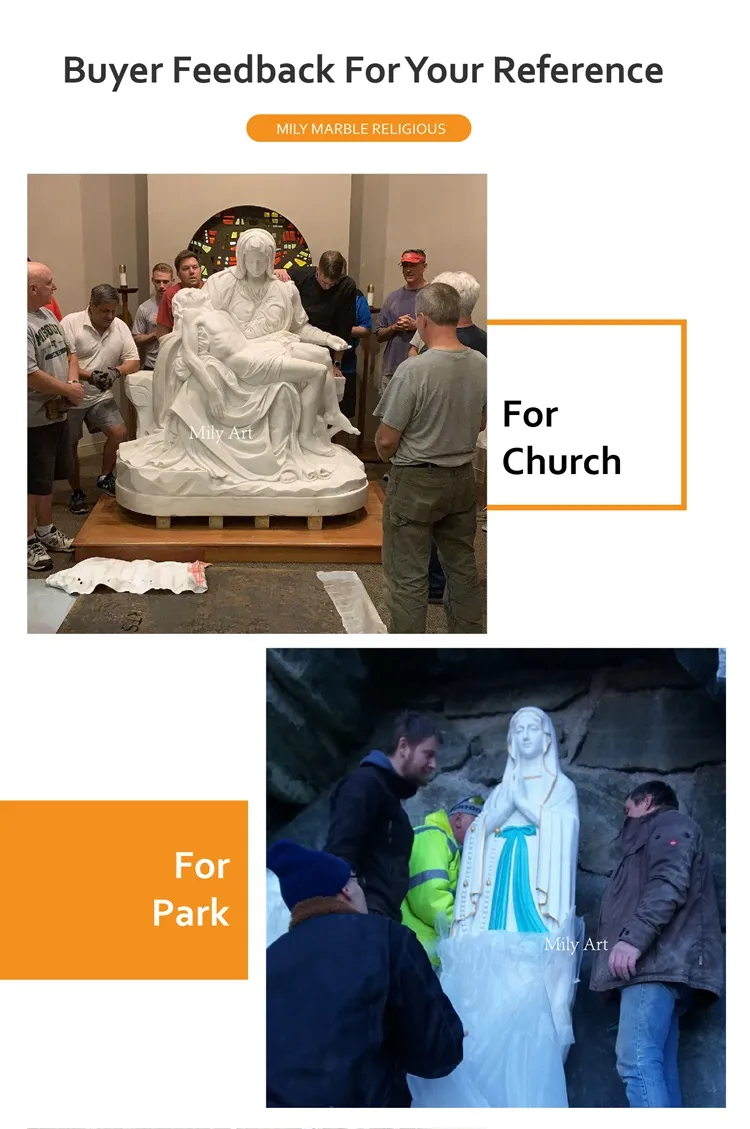 Life Size Outdoor Natural Marble Our Lady of Guadalupe Statues